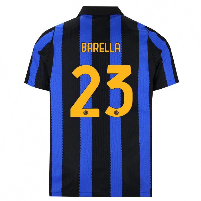 Danxen Kinder Nicolò Barella #23 Schwarz Blau Gelb Heimtrikot Trikot 2026/27 T-Shirt Schweiz