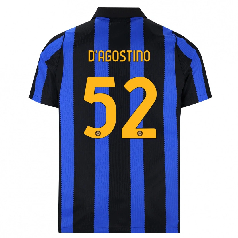 Danxen Kinder Giovanni D'agostino #52 Schwarz Blau Gelb Heimtrikot Trikot 2026/27 T-Shirt Schweiz