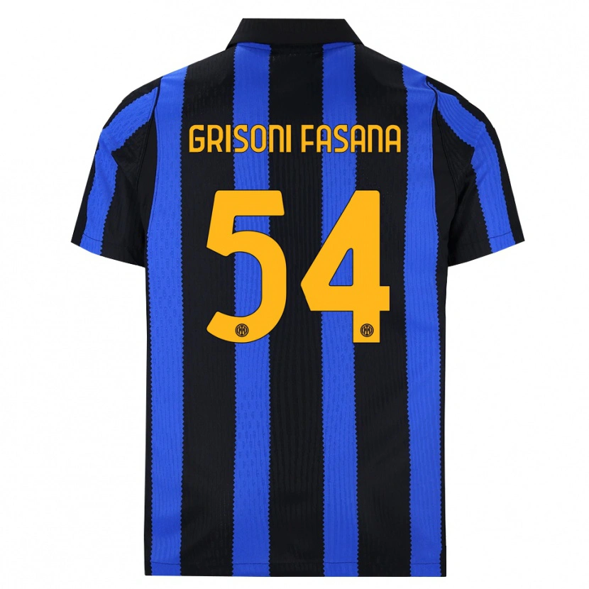 Danxen Kinder Marco Grisoni Fasana #54 Schwarz Blau Gelb Heimtrikot Trikot 2026/27 T-Shirt Schweiz