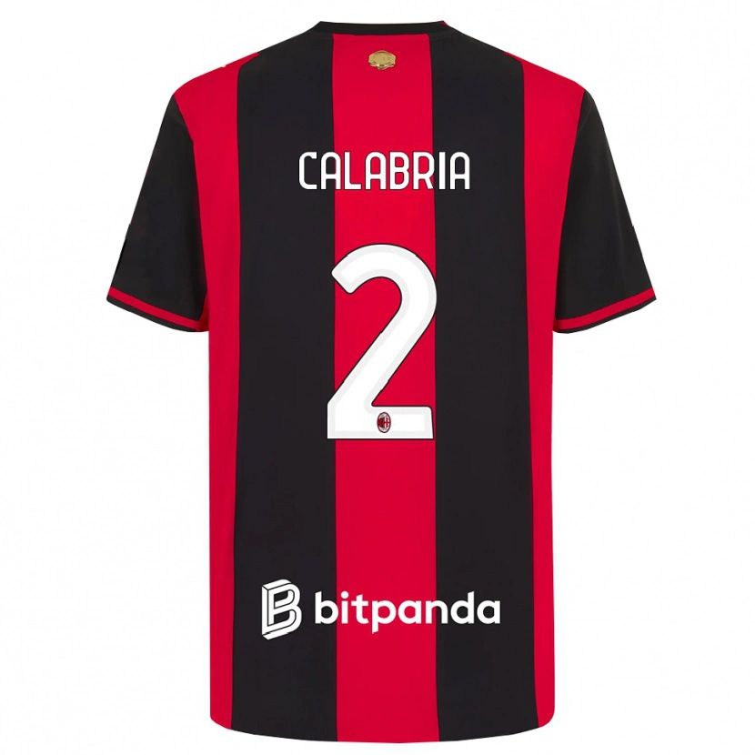 Danxen Kinder Davide Calabria #2 Rot Schwarz Weiß Heimtrikot Trikot 2026/27 T-Shirt Schweiz