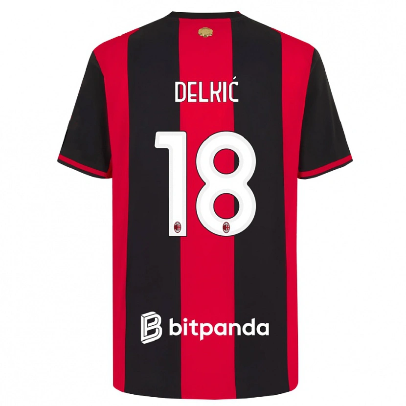 Danxen Kinder Dino Delkić #18 Rot Schwarz Weiß Heimtrikot Trikot 2026/27 T-Shirt Schweiz