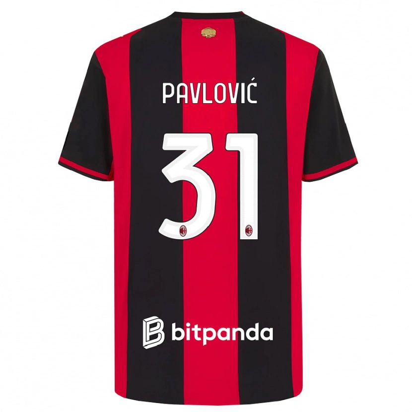 Danxen Kinder Strahinja Pavlović #31 Rot Schwarz Weiß Heimtrikot Trikot 2026/27 T-Shirt Schweiz