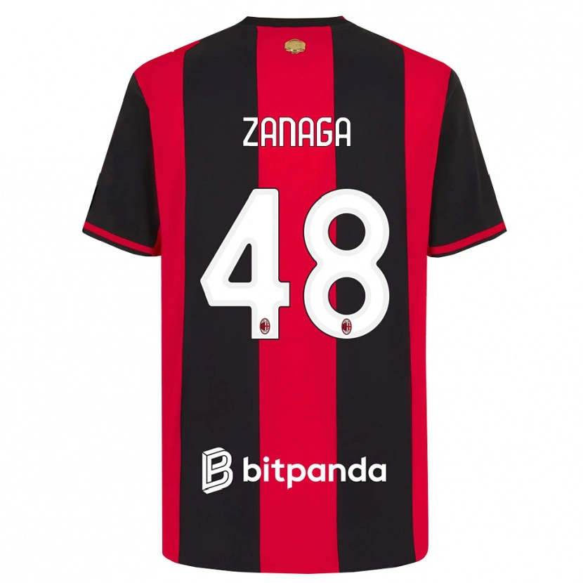 Danxen Kinder Edoardo Zanaga #48 Rot Schwarz Weiß Heimtrikot Trikot 2026/27 T-Shirt Schweiz