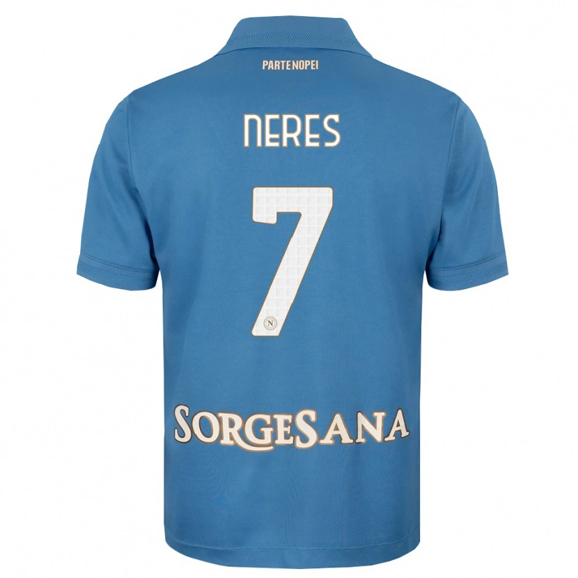 Danxen Kinder David Neres #7 Nebelblau Weiß Heimtrikot Trikot 2026/27 T-Shirt Schweiz