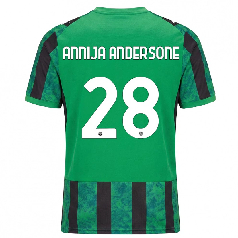 Danxen Kinder Gabriela Annija Andersone #28 Grün Schwarz Weiß Heimtrikot Trikot 2026/27 T-Shirt Schweiz