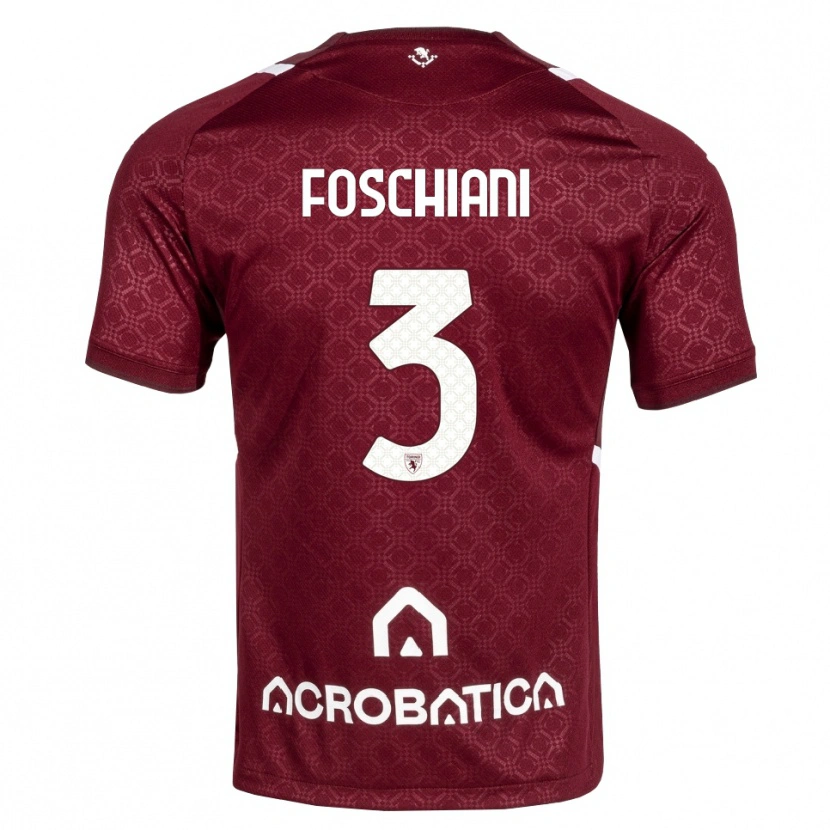 Danxen Kinder Francesco Foschiani #3 Burgund Weiß Heimtrikot Trikot 2026/27 T-Shirt Schweiz