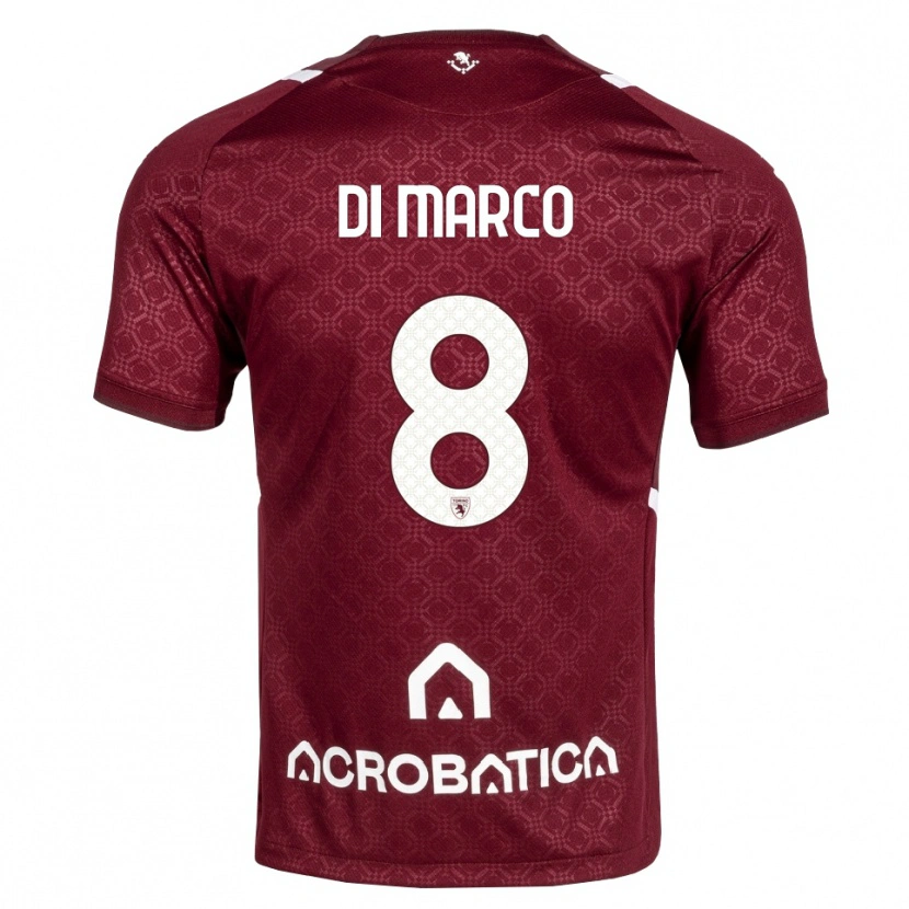 Danxen Kinder Tommaso Di Marco #8 Burgund Weiß Heimtrikot Trikot 2026/27 T-Shirt Schweiz