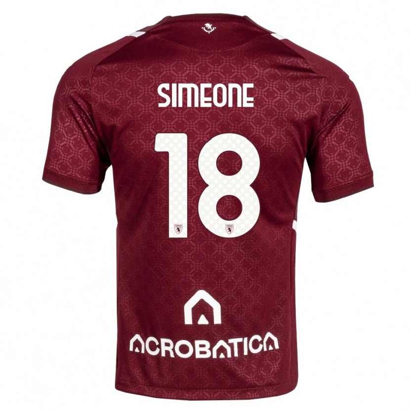Danxen Kinder Giovanni Simeone #18 Burgund Weiß Heimtrikot Trikot 2026/27 T-Shirt Schweiz