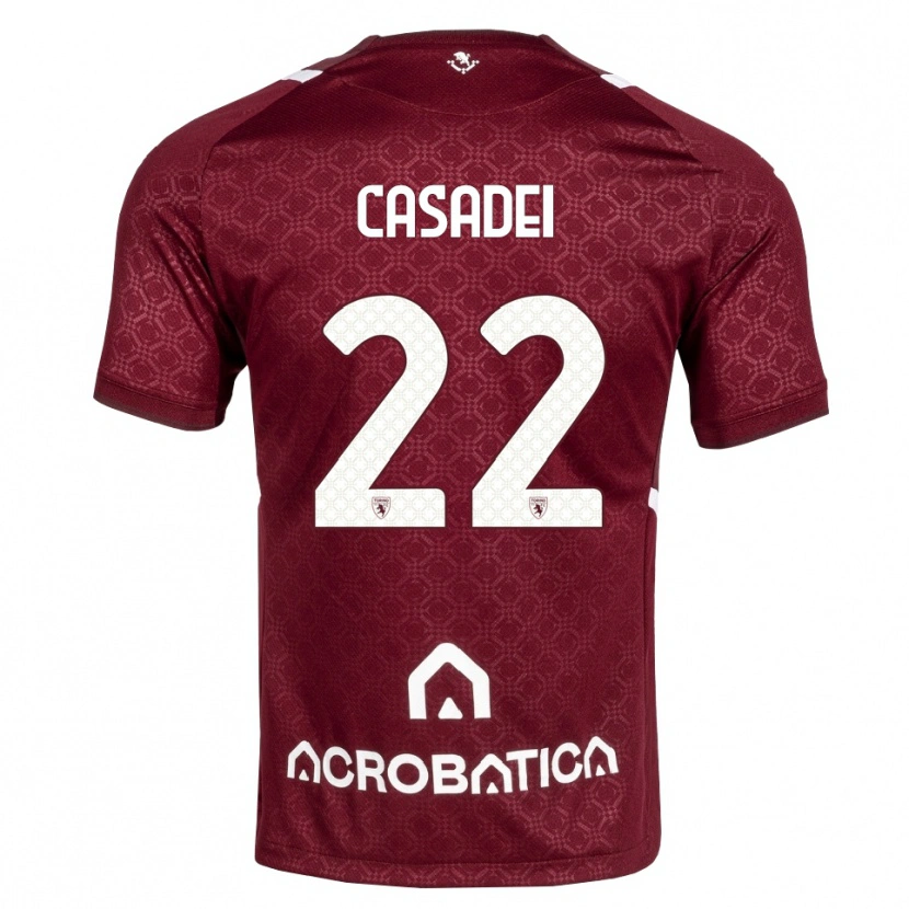 Danxen Kinder Cesare Casadei #22 Burgund Weiß Heimtrikot Trikot 2026/27 T-Shirt Schweiz
