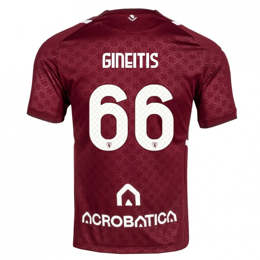 Danxen Kinder Gvidas Gineitis #66 Burgund Weiß Heimtrikot Trikot 2026/27 T-Shirt Schweiz