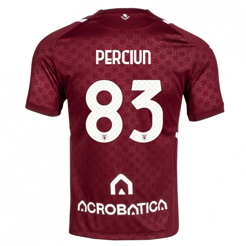 Danxen Kinder Sergiu Perciun #83 Burgund Weiß Heimtrikot Trikot 2026/27 T-Shirt Schweiz