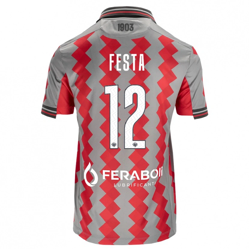 Danxen Kinder Marco Festa #12 Grau Rot Weiß Heimtrikot Trikot 2026/27 T-Shirt Schweiz