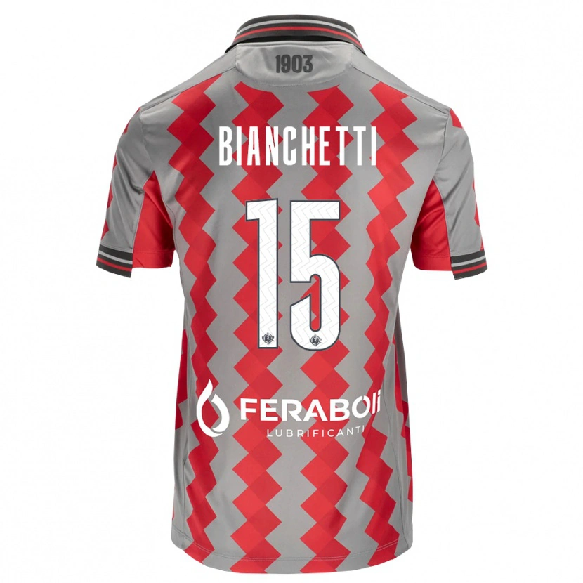 Danxen Kinder Matteo Bianchetti #15 Grau Rot Weiß Heimtrikot Trikot 2026/27 T-Shirt Schweiz