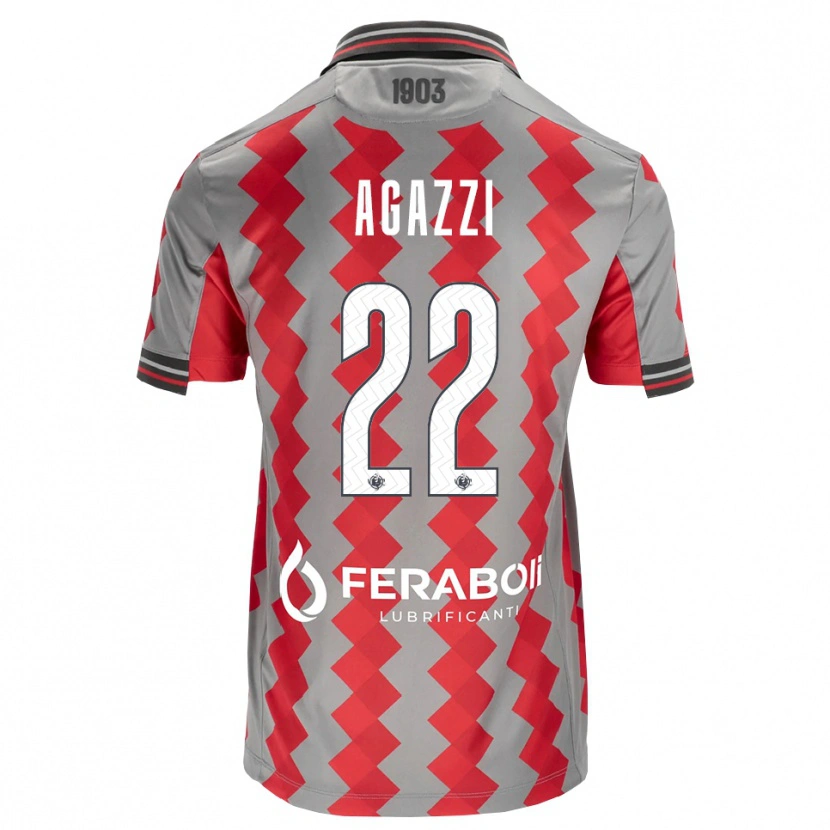 Danxen Kinder Federico Agazzi #22 Grau Rot Weiß Heimtrikot Trikot 2026/27 T-Shirt Schweiz