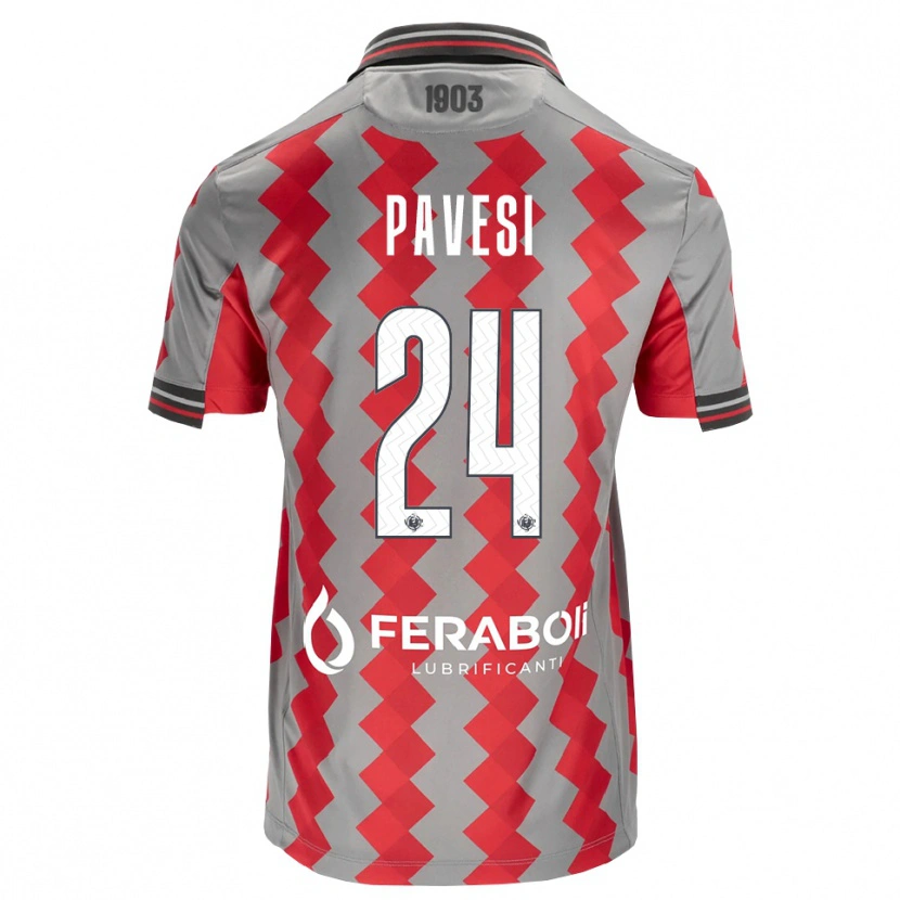 Danxen Kinder Davide Pavesi #24 Grau Rot Weiß Heimtrikot Trikot 2026/27 T-Shirt Schweiz