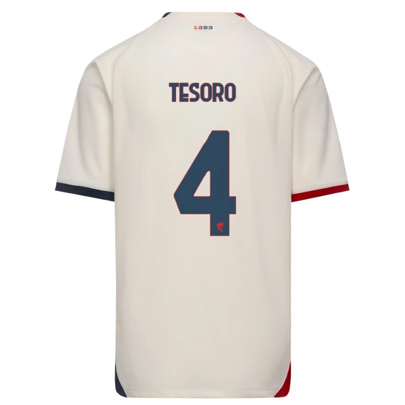 Danxen Kinder Cristian Tesoro #4 Creme Rot Auswärtstrikot Trikot 2026/27 T-Shirt Schweiz