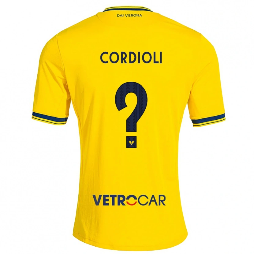 Danxen Kinder Mattia Cordioli #0 Gelb Rot Auswärtstrikot Trikot 2026/27 T-Shirt Schweiz