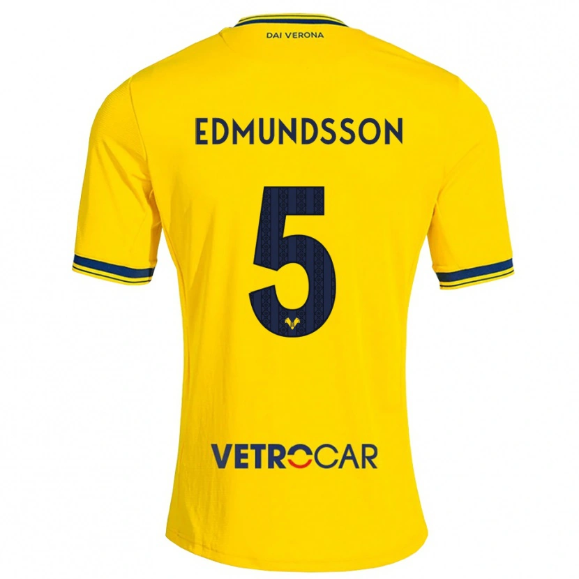Danxen Kinder Andrias Edmundsson #5 Gelb Rot Auswärtstrikot Trikot 2026/27 T-Shirt Schweiz