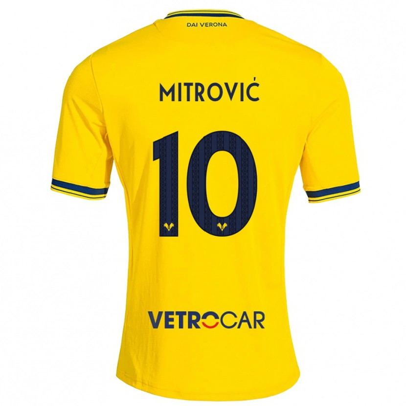 Danxen Kinder Stefan Mitrović #10 Gelb Rot Auswärtstrikot Trikot 2026/27 T-Shirt Schweiz