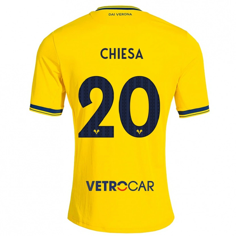 Danxen Kinder Mattia Chiesa #20 Gelb Rot Auswärtstrikot Trikot 2026/27 T-Shirt Schweiz