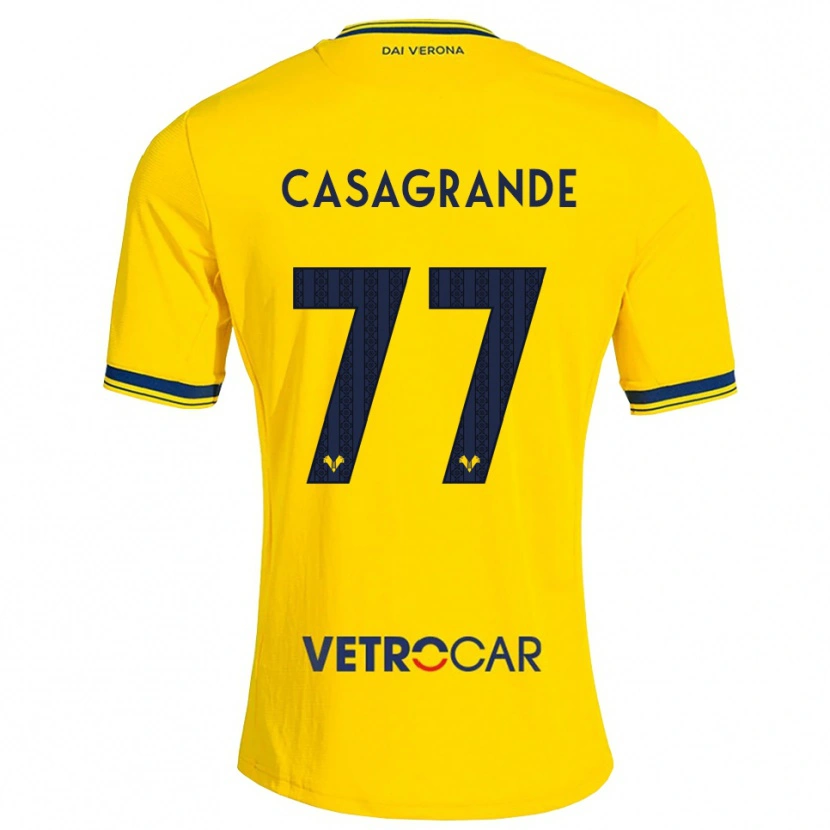 Danxen Kinder Tommaso Casagrande #77 Gelb Rot Auswärtstrikot Trikot 2026/27 T-Shirt Schweiz
