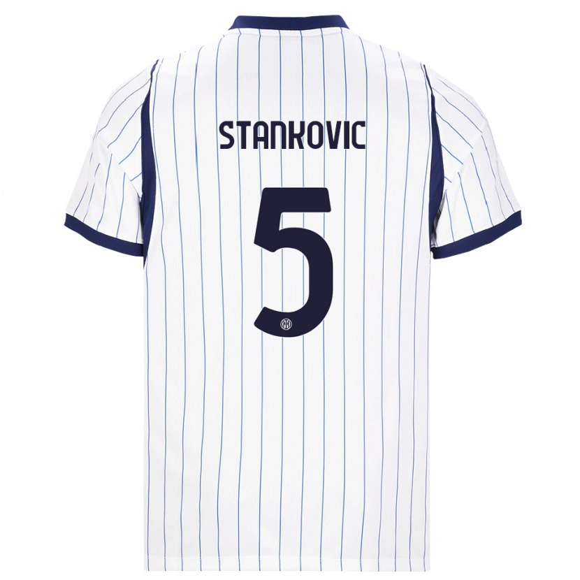 Danxen Kinder Aleksandar Stanković #5 Weiß Dunkelblau Auswärtstrikot Trikot 2026/27 T-Shirt Schweiz