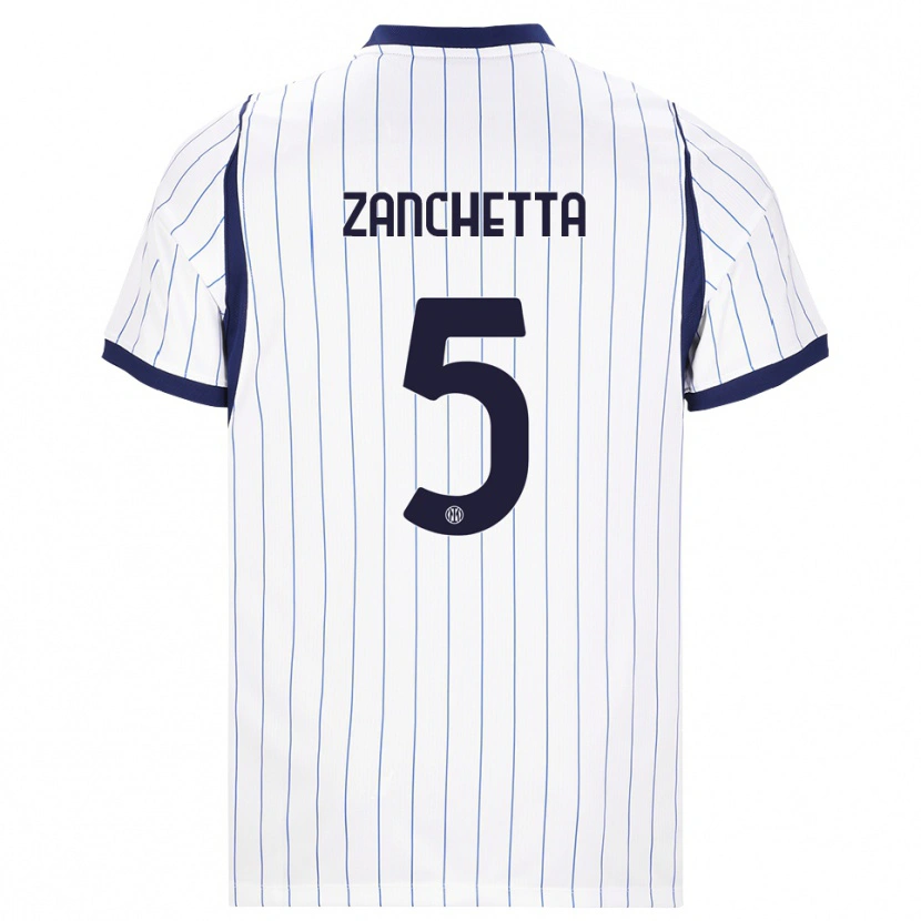 Danxen Kinder Mattia Zanchetta #5 Weiß Dunkelblau Auswärtstrikot Trikot 2026/27 T-Shirt Schweiz