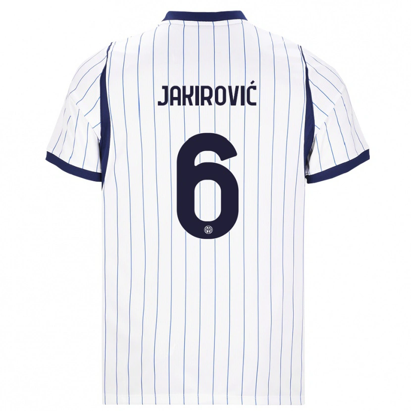 Danxen Kinder Leon Jakirović #6 Weiß Dunkelblau Auswärtstrikot Trikot 2026/27 T-Shirt Schweiz