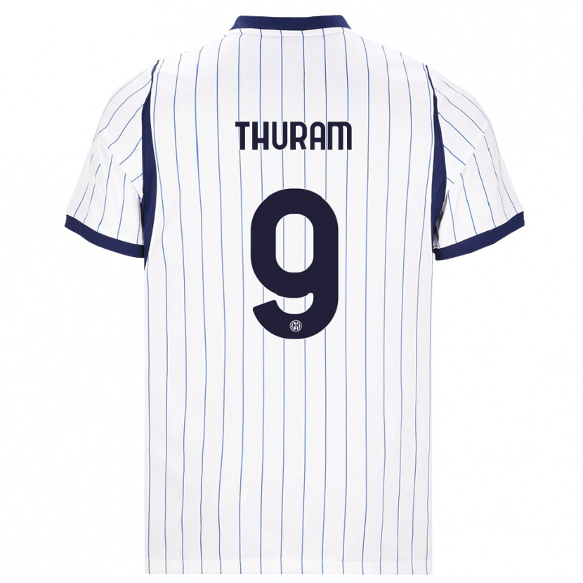 Danxen Kinder Marcus Thuram #9 Weiß Dunkelblau Auswärtstrikot Trikot 2026/27 T-Shirt Schweiz