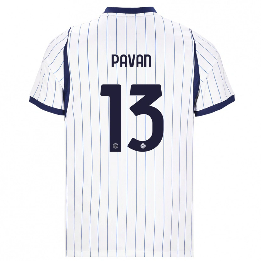 Danxen Kinder Federico Pavan #13 Weiß Dunkelblau Auswärtstrikot Trikot 2026/27 T-Shirt Schweiz