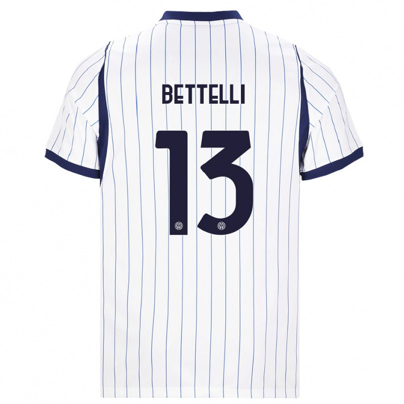 Danxen Kinder Luca Bettelli #13 Weiß Dunkelblau Auswärtstrikot Trikot 2026/27 T-Shirt Schweiz