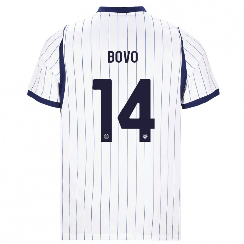 Danxen Kinder Leonardo Bovo #14 Weiß Dunkelblau Auswärtstrikot Trikot 2026/27 T-Shirt Schweiz