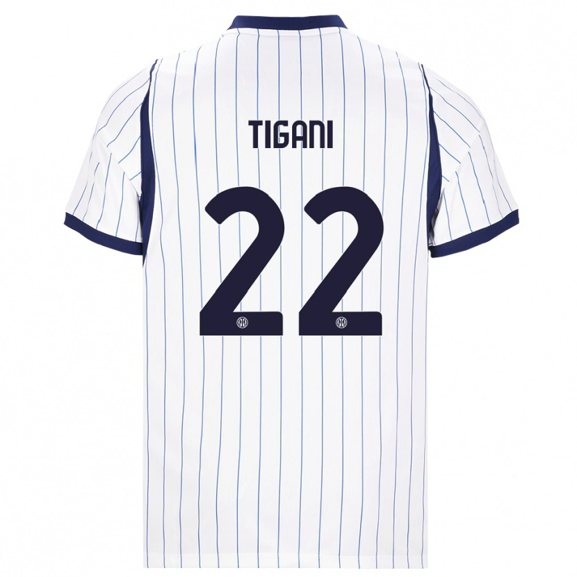 Danxen Kinder Edoardo Tigani #22 Weiß Dunkelblau Auswärtstrikot Trikot 2026/27 T-Shirt Schweiz