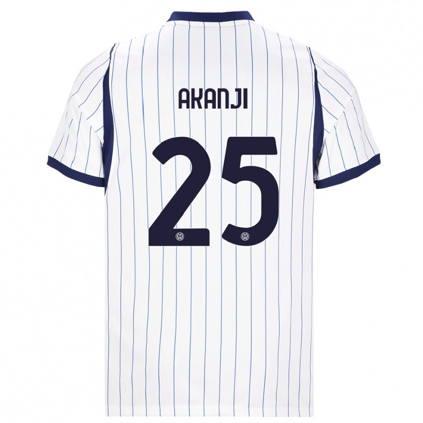 Danxen Kinder Manuel Akanji #25 Weiß Dunkelblau Auswärtstrikot Trikot 2026/27 T-Shirt Schweiz