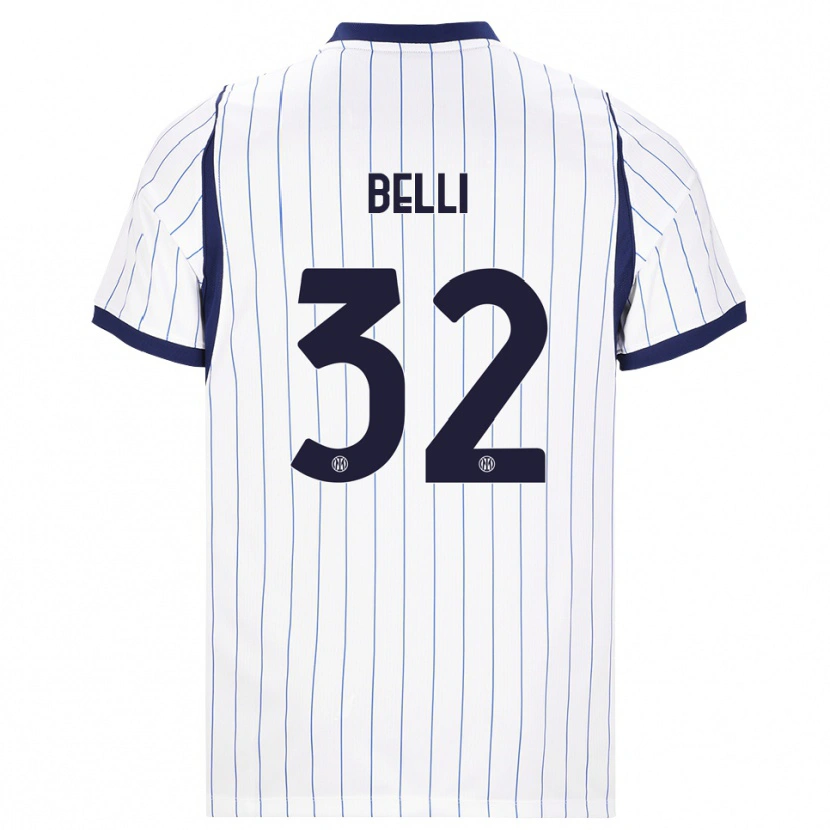 Danxen Kinder Elena Belli #32 Weiß Dunkelblau Auswärtstrikot Trikot 2026/27 T-Shirt Schweiz
