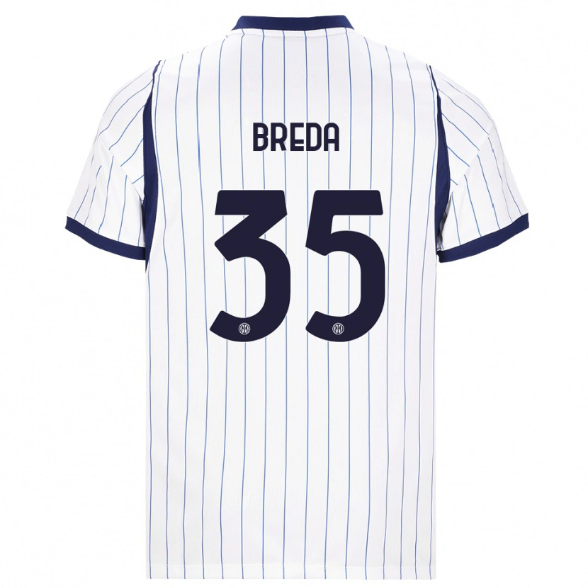 Danxen Kinder Cristian Breda #35 Weiß Dunkelblau Auswärtstrikot Trikot 2026/27 T-Shirt Schweiz