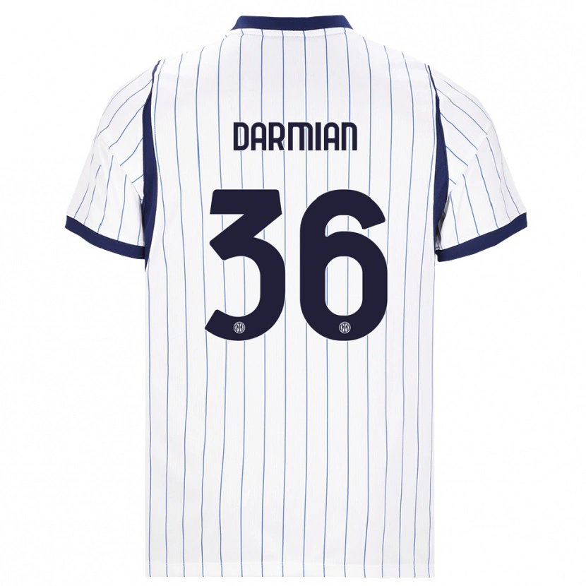 Danxen Kinder Matteo Darmian #36 Weiß Dunkelblau Auswärtstrikot Trikot 2026/27 T-Shirt Schweiz
