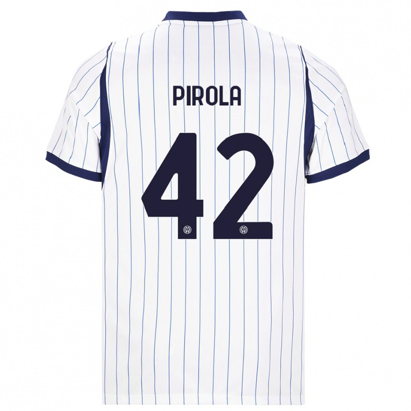 Danxen Kinder Samuele Pirola #42 Weiß Dunkelblau Auswärtstrikot Trikot 2026/27 T-Shirt Schweiz