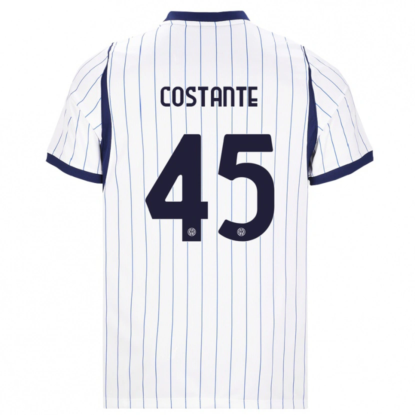 Danxen Kinder Umberto Costante #45 Weiß Dunkelblau Auswärtstrikot Trikot 2026/27 T-Shirt Schweiz