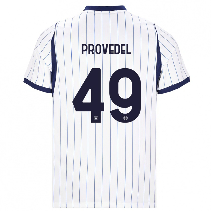 Danxen Kinder Ivan Provedel #49 Weiß Dunkelblau Auswärtstrikot Trikot 2026/27 T-Shirt Schweiz