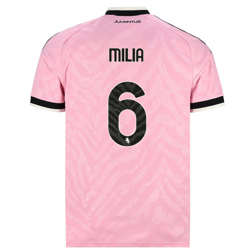 Danxen Kinder Nicolò Milia #6 Pink Schwarz Auswärtstrikot Trikot 2026/27 T-Shirt Schweiz