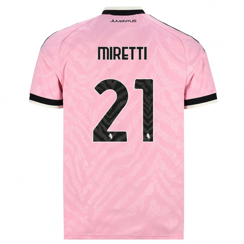 Danxen Kinder Fabio Miretti #21 Pink Schwarz Auswärtstrikot Trikot 2026/27 T-Shirt Schweiz
