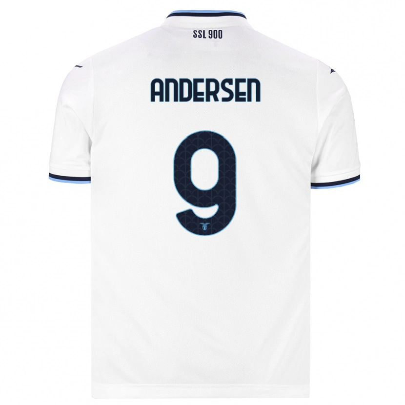 Danxen Kinder Signe Holt Andersen #9 Weiß Dunkelblau Auswärtstrikot Trikot 2026/27 T-Shirt Schweiz