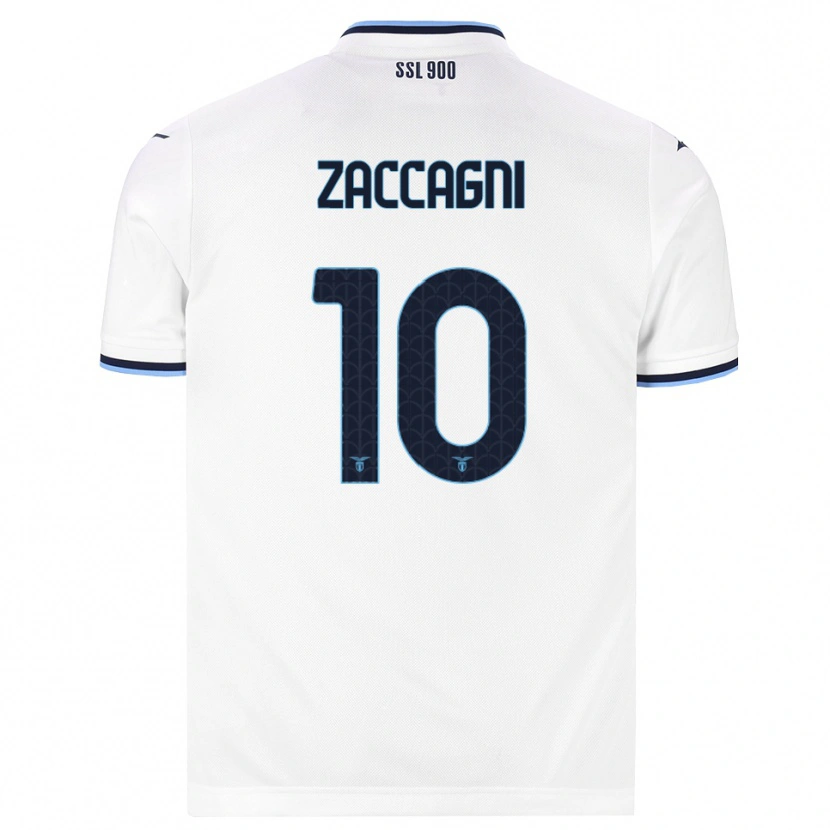 Danxen Kinder Mattia Zaccagni #10 Weiß Dunkelblau Auswärtstrikot Trikot 2026/27 T-Shirt Schweiz