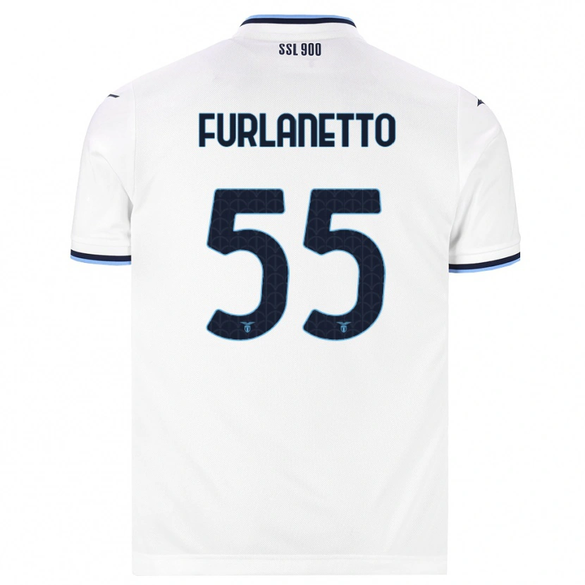 Danxen Kinder Alessio Furlanetto #55 Weiß Dunkelblau Auswärtstrikot Trikot 2026/27 T-Shirt Schweiz