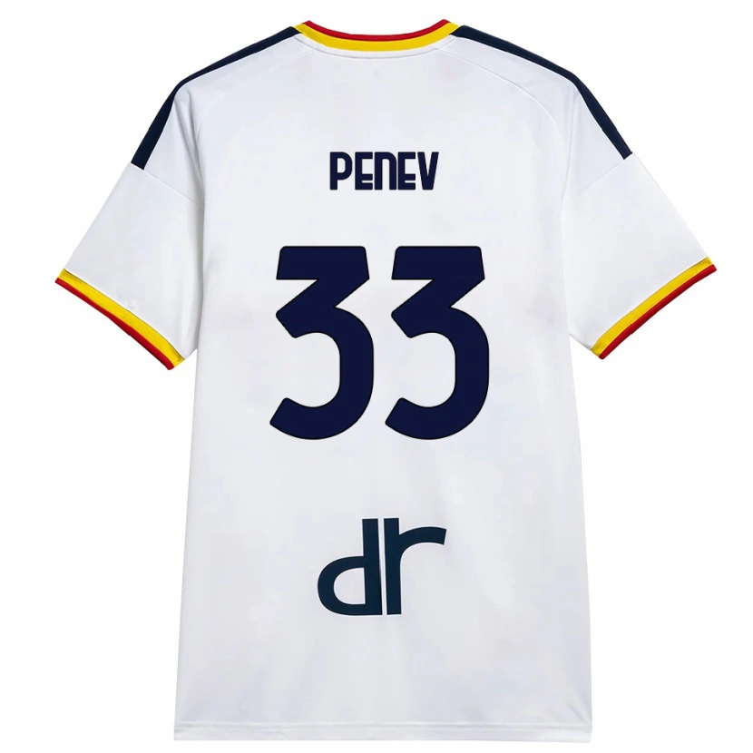 Danxen Kinder Plamen Penev #33 Weiß Gelb Rot Auswärtstrikot Trikot 2026/27 T-Shirt Schweiz