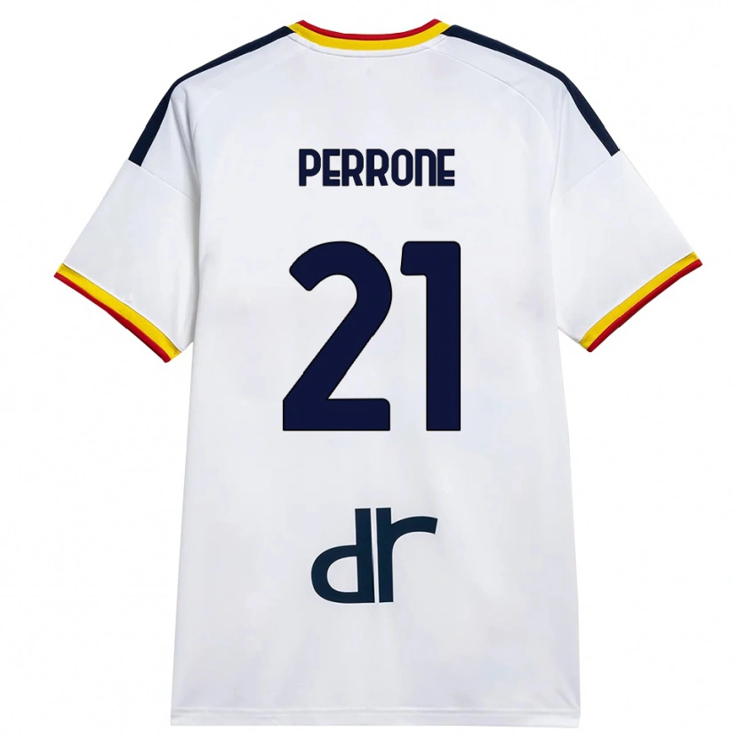 Danxen Kinder Samuele Perrone #21 Weiß Gelb Rot Auswärtstrikot Trikot 2026/27 T-Shirt Schweiz