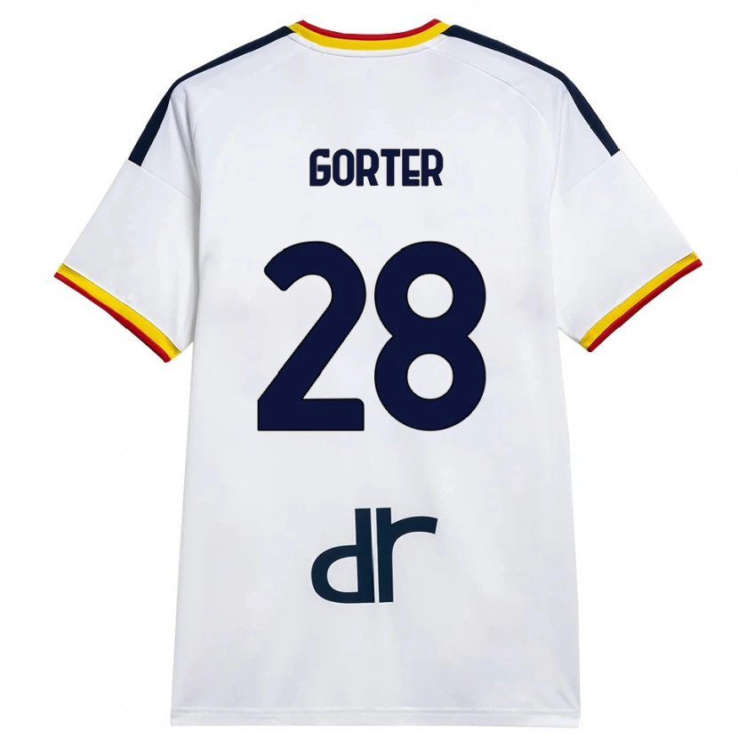 Danxen Kinder Olaf Gorter #28 Weiß Gelb Rot Auswärtstrikot Trikot 2026/27 T-Shirt Schweiz