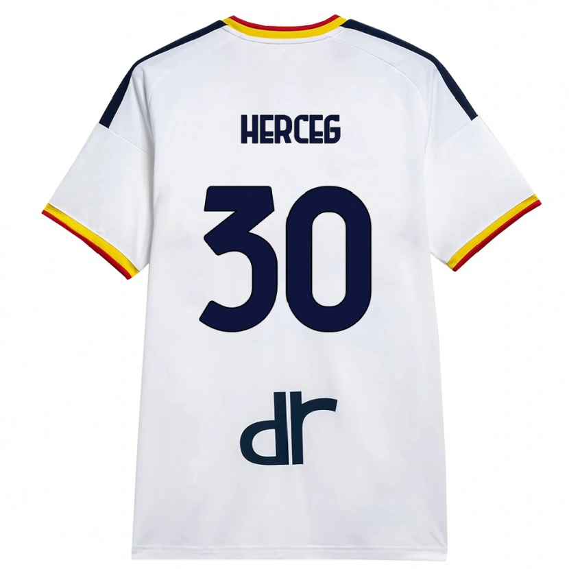 Danxen Kinder Lovro Herceg #30 Weiß Gelb Rot Auswärtstrikot Trikot 2026/27 T-Shirt Schweiz