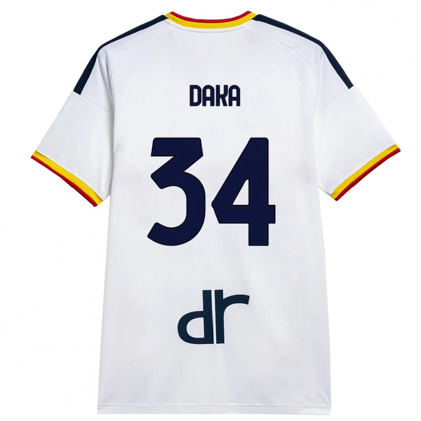 Danxen Kinder Dario Daka #34 Weiß Gelb Rot Auswärtstrikot Trikot 2026/27 T-Shirt Schweiz